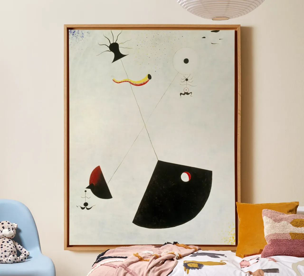 Joan Miró - Zwangerschap canvas met Baklijst van Classic Art Prints