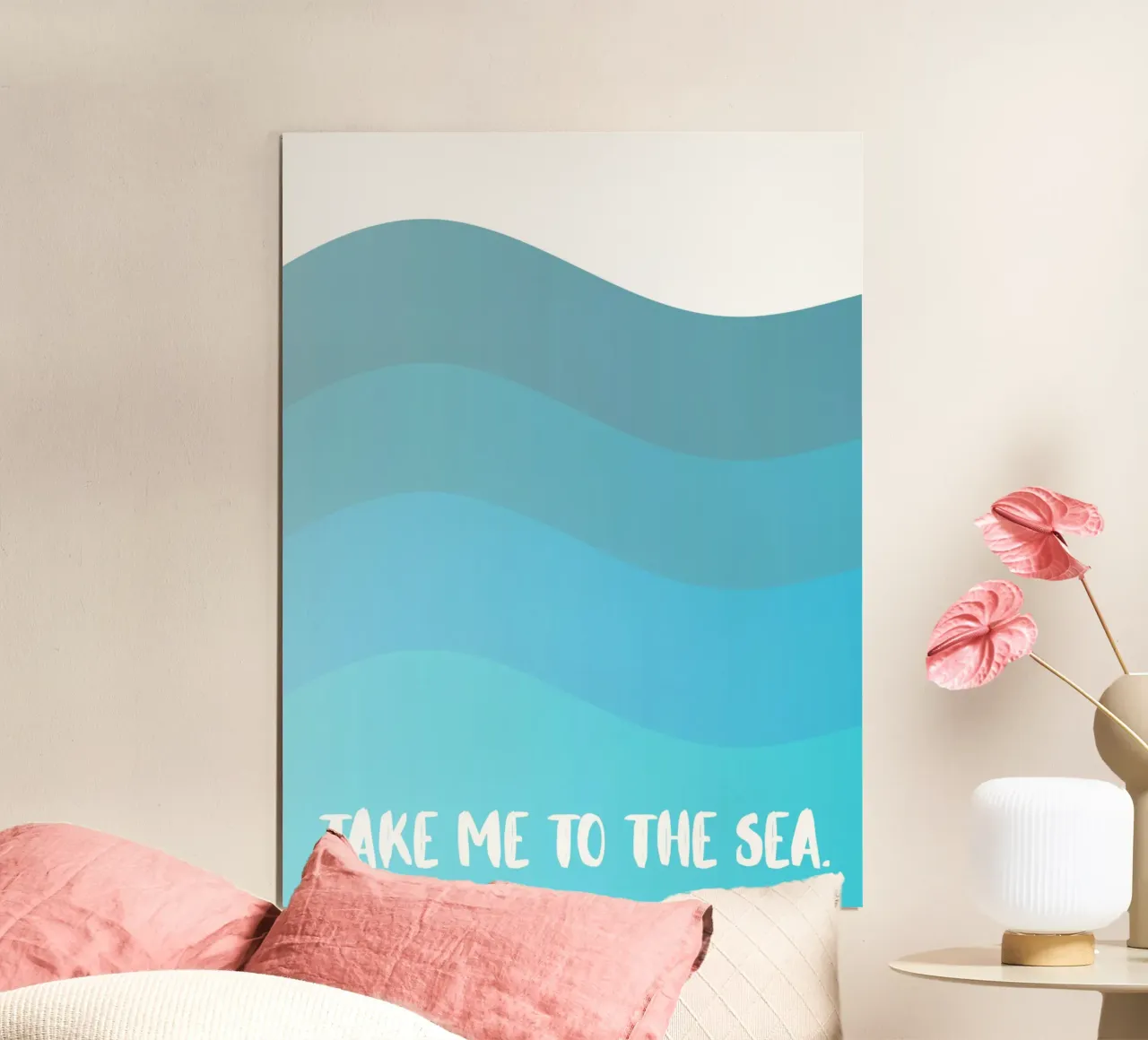 Take me to the sea Poster mit Aluminium Rahmen von PinkCandyWalls