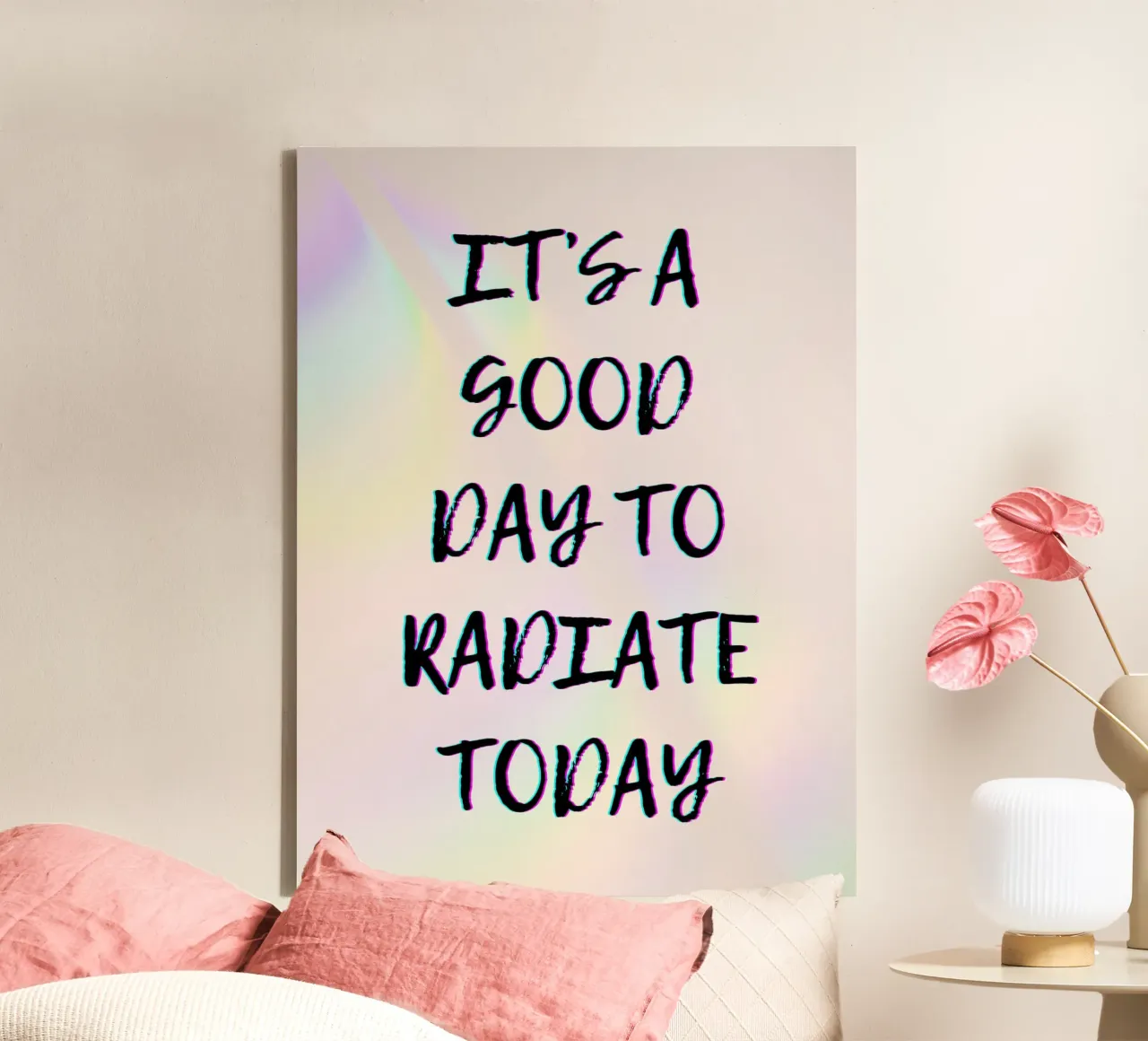 It's good day to radiate today canvas with Floater frame by PinkCandyWalls