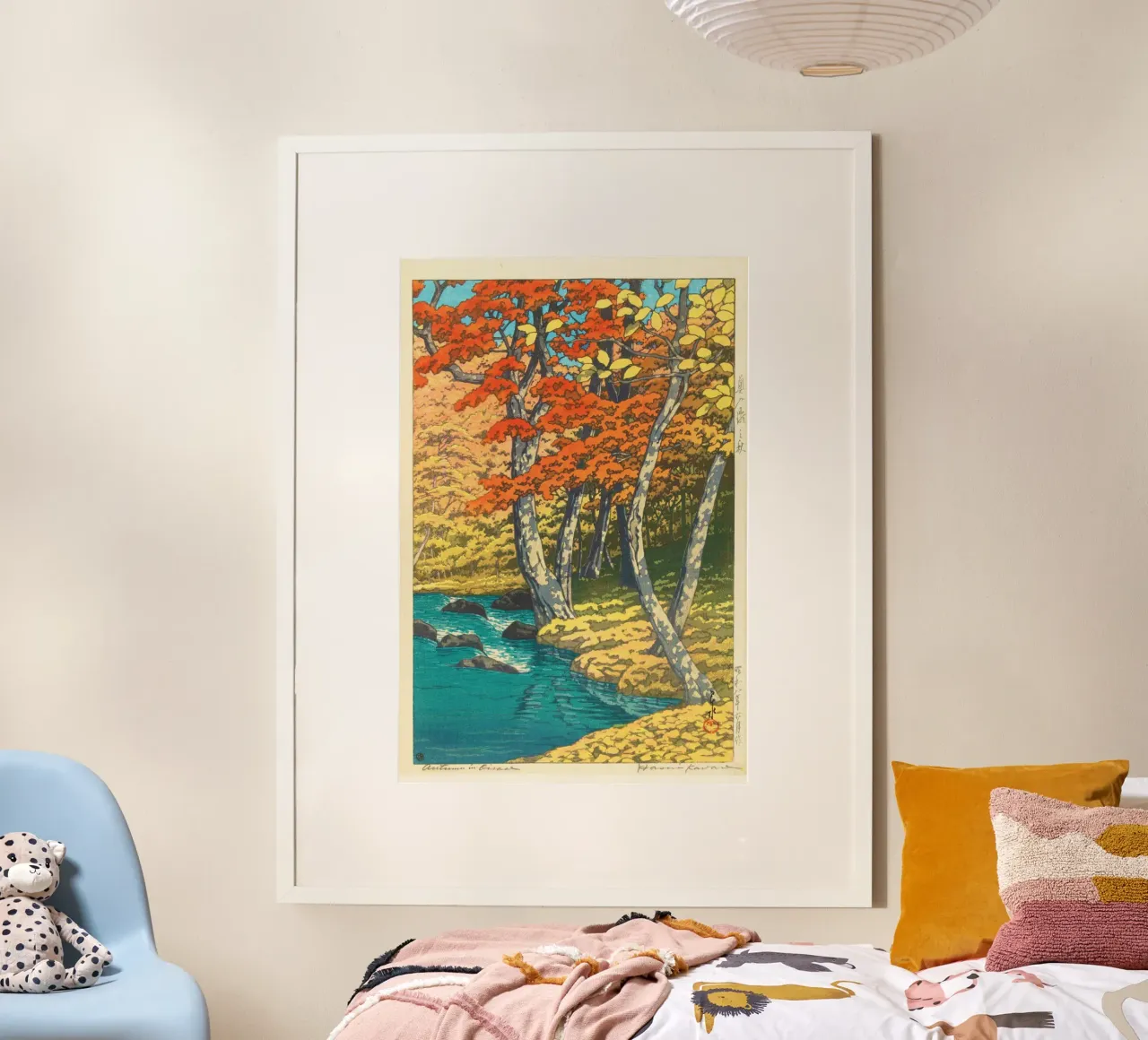 Hasui Kawase – Herfst in Oirase (Autumn in Oirase poster con telaio in plastica da Venus Art
