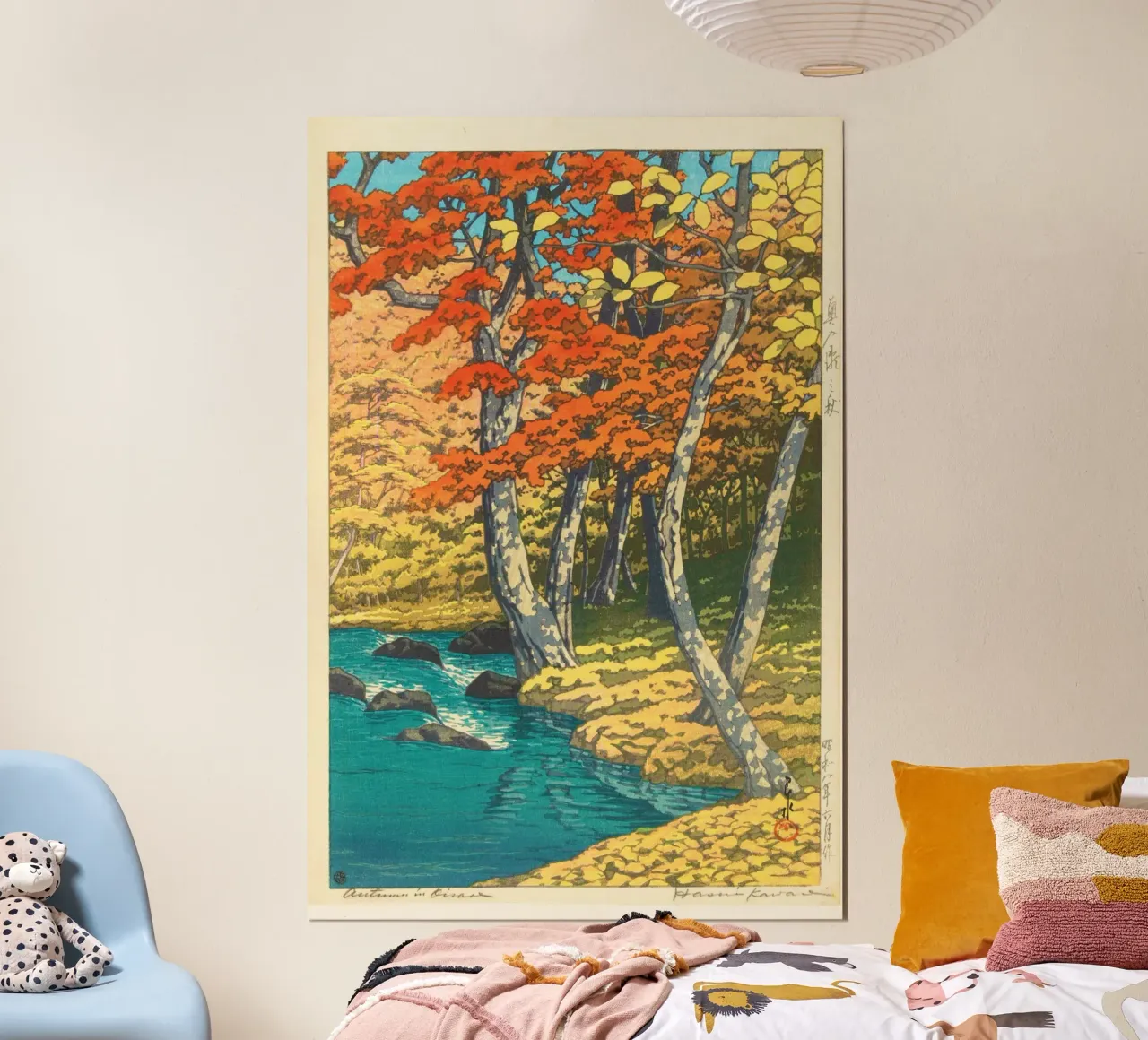 Hasui Kawase – Herfst in Oirase (Autumn in Oirase poster con telaio in plastica da Venus Art