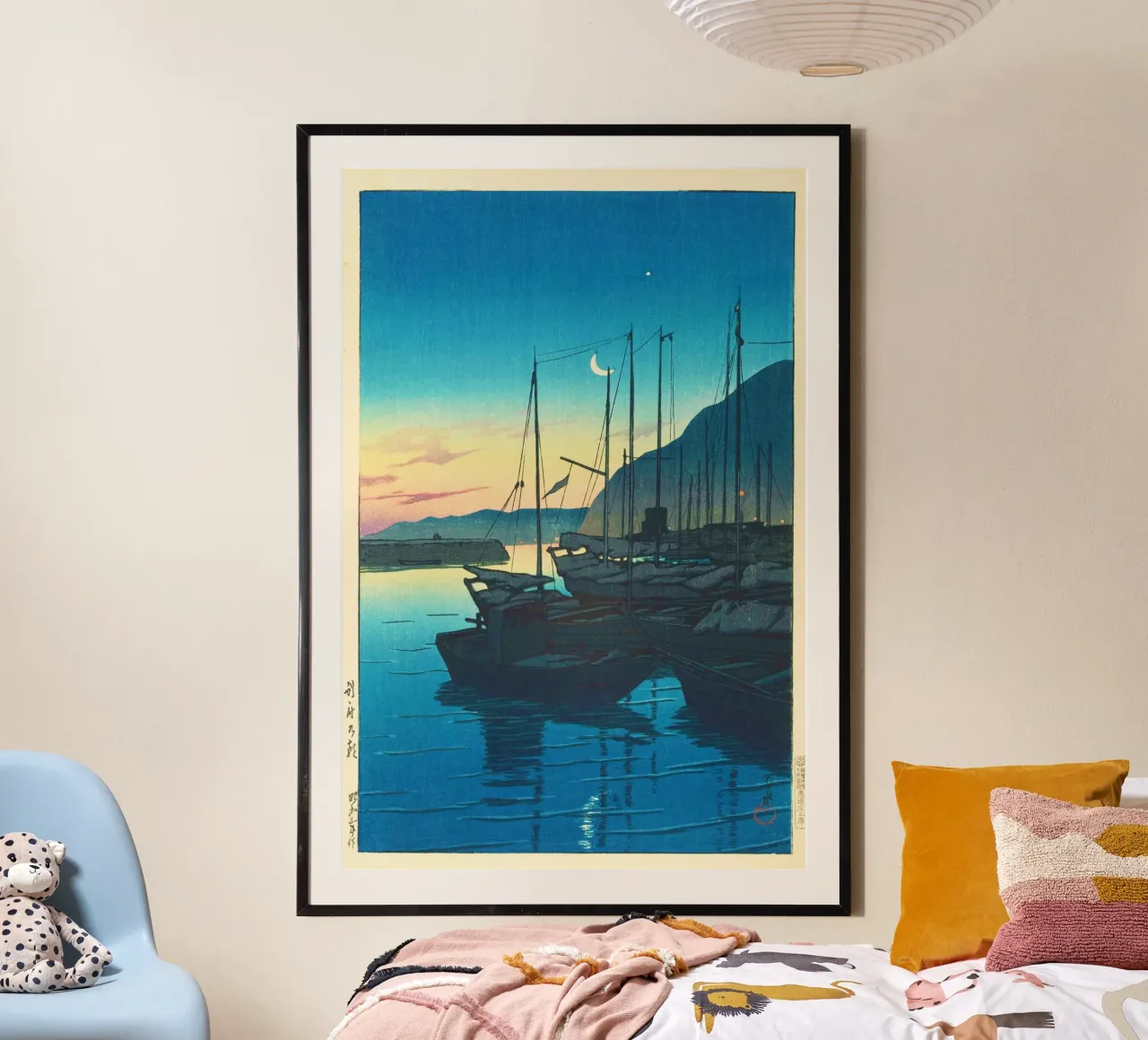 Hasui Kawase - Ochtend a Beppu poster con telaio in plastica da Venus Art