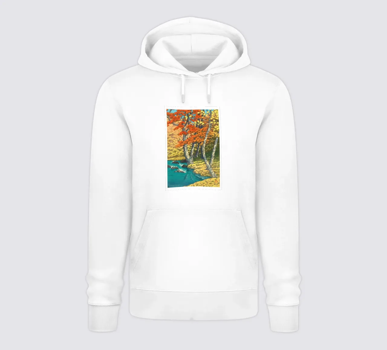 Hasui Kawase – Herfst in Oirase felpa con cappuccio da Classic Art Prints