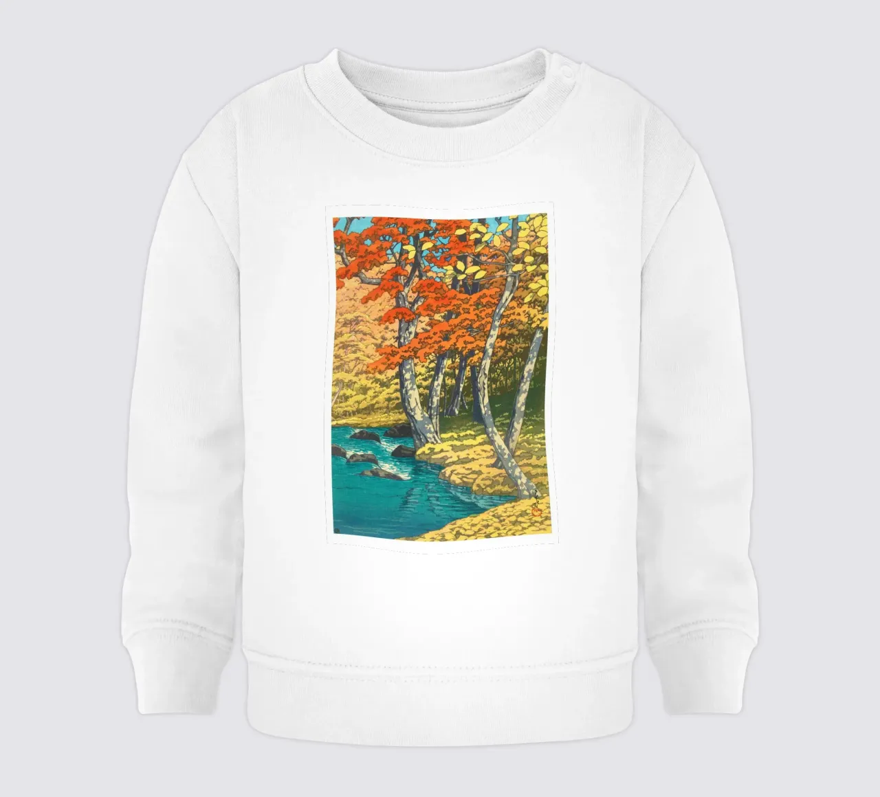 Hasui Kawase – Herfst in Oirase felpa neonato da Classic Art Prints