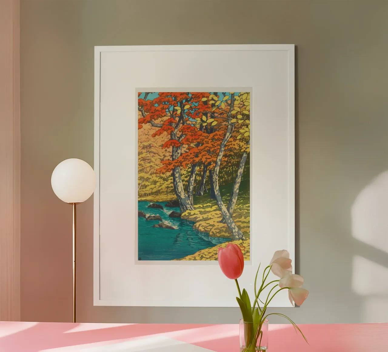 Hasui Kawase – Herfst in Oirase poster con telaio in plastica da Classic Art Prints