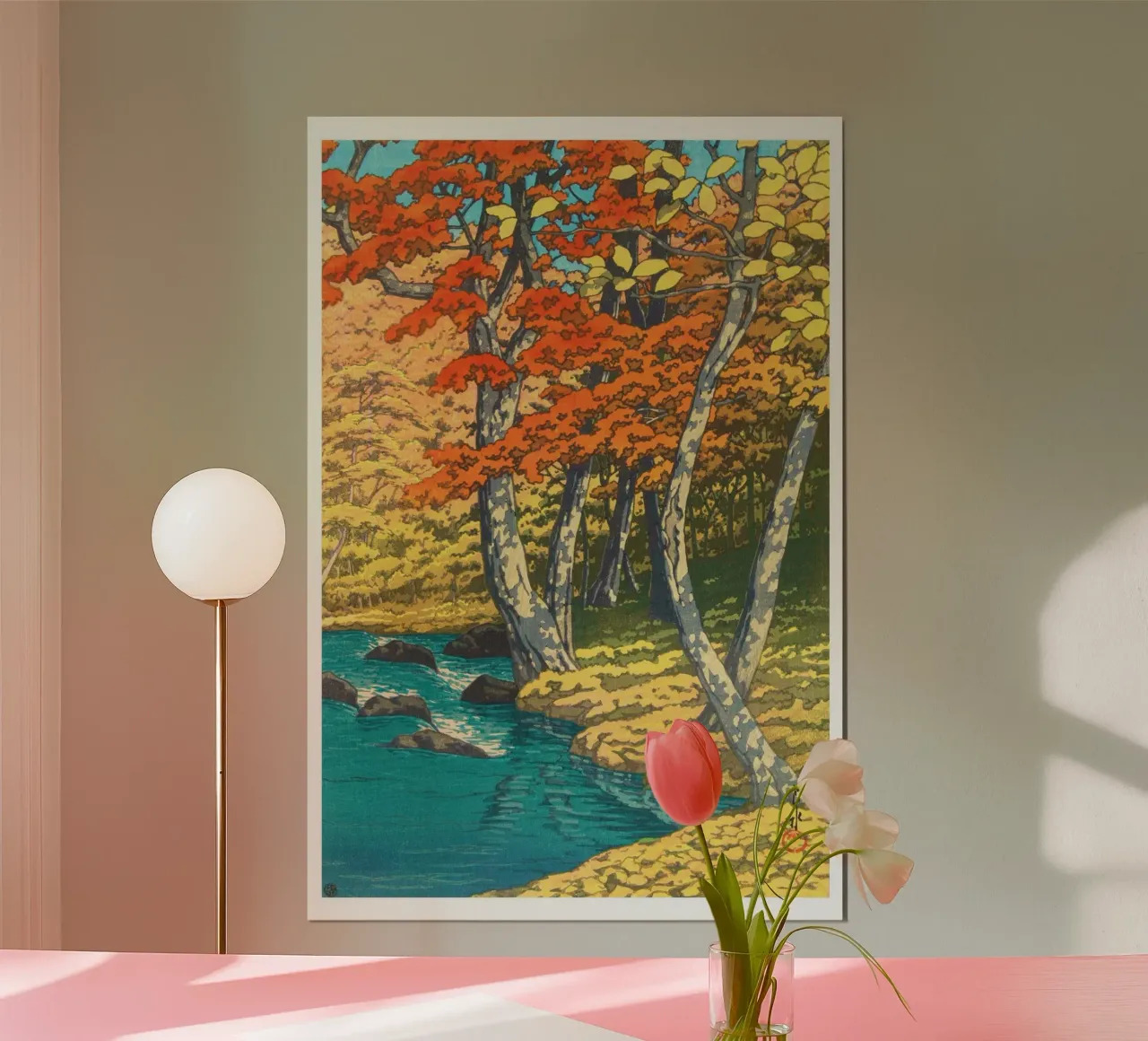 Hasui Kawase – Herfst in Oirase poster con telaio in plastica da Classic Art Prints