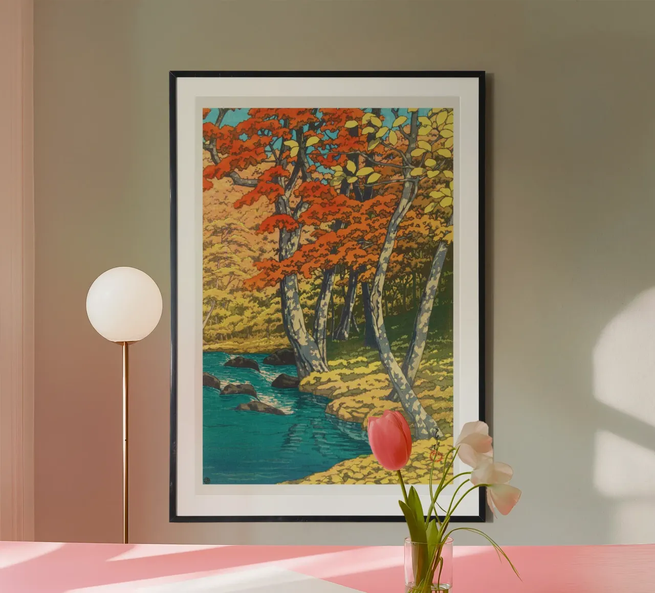 Hasui Kawase – Herfst in Oirase poster con telaio in plastica da Classic Art Prints
