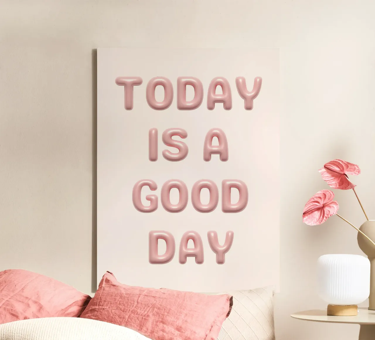 Today is a good day tela con Cornice a cassetta da PinkCandyWalls