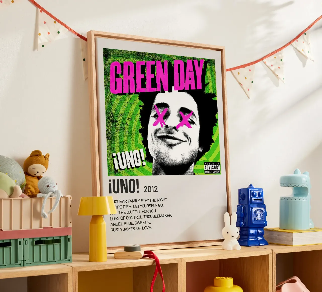 Green Day Uno canvas with Floater frame by Roronoa7