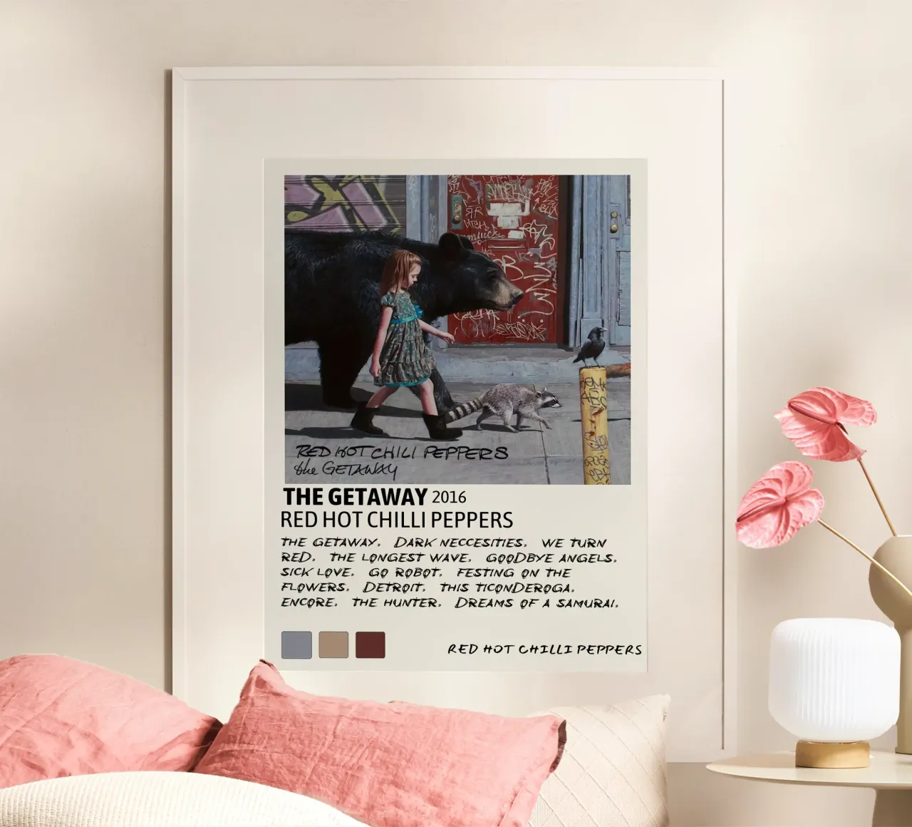 RHCPThe Getaway poster con telaio in alluminio da Roronoa7