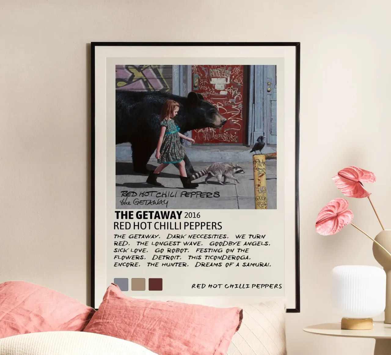 RHCPThe Getaway poster con telaio in alluminio da Roronoa7