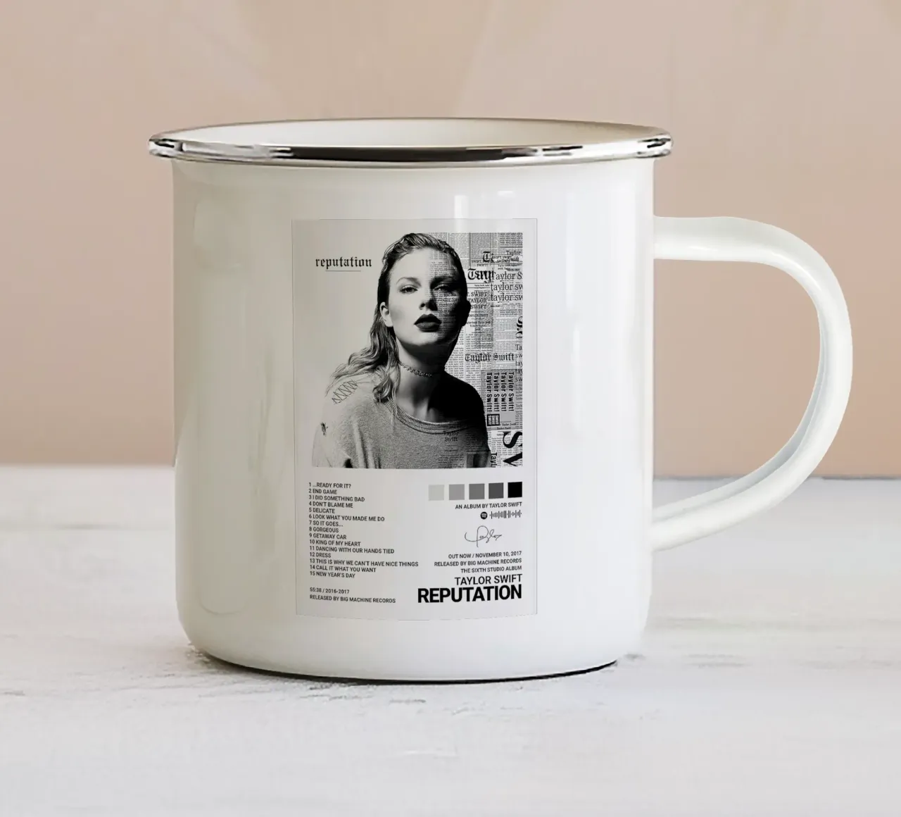Taylor Swift Reputation tazza in smalto da Roronoa7