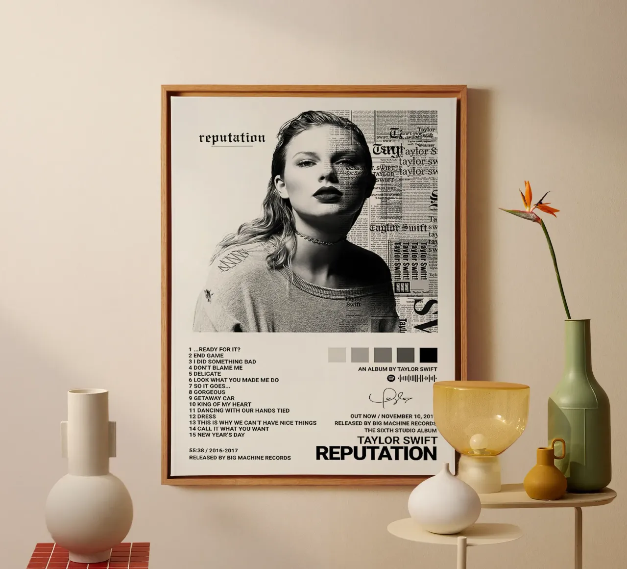 Taylor Swift Reputation canvas with Floater frame by Roronoa7