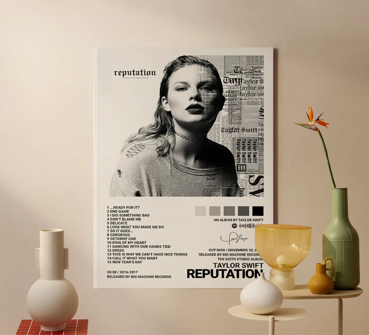 Taylor Swift Reputation canvas with Floater frame by Roronoa7