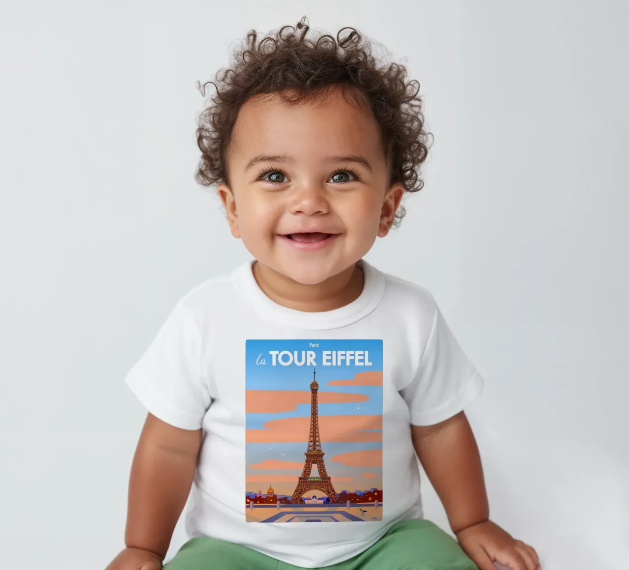 Torre Eiffel di Parigi maglietta neonato da C.WILL