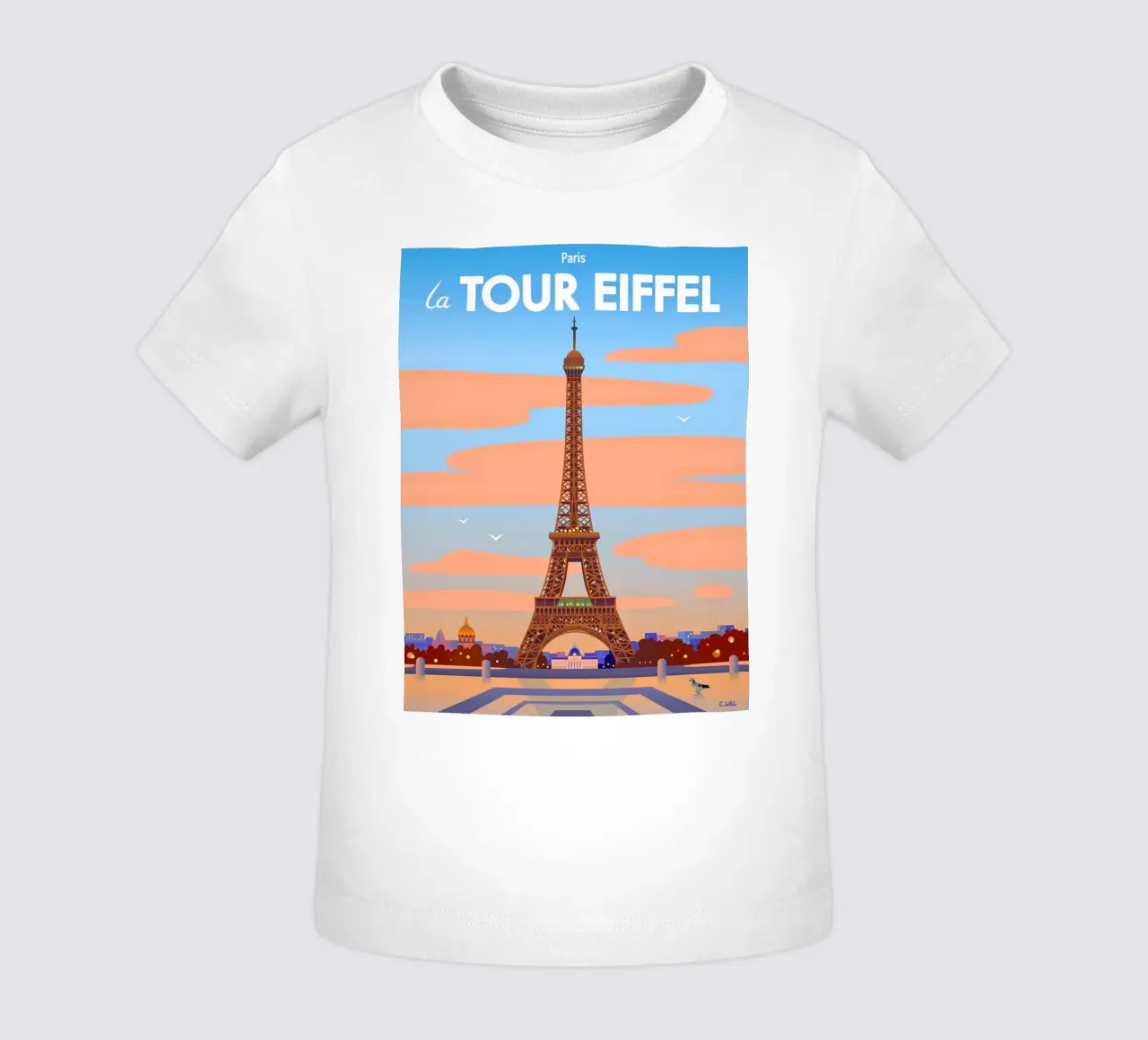 Torre Eiffel di Parigi maglietta neonato da C.WILL