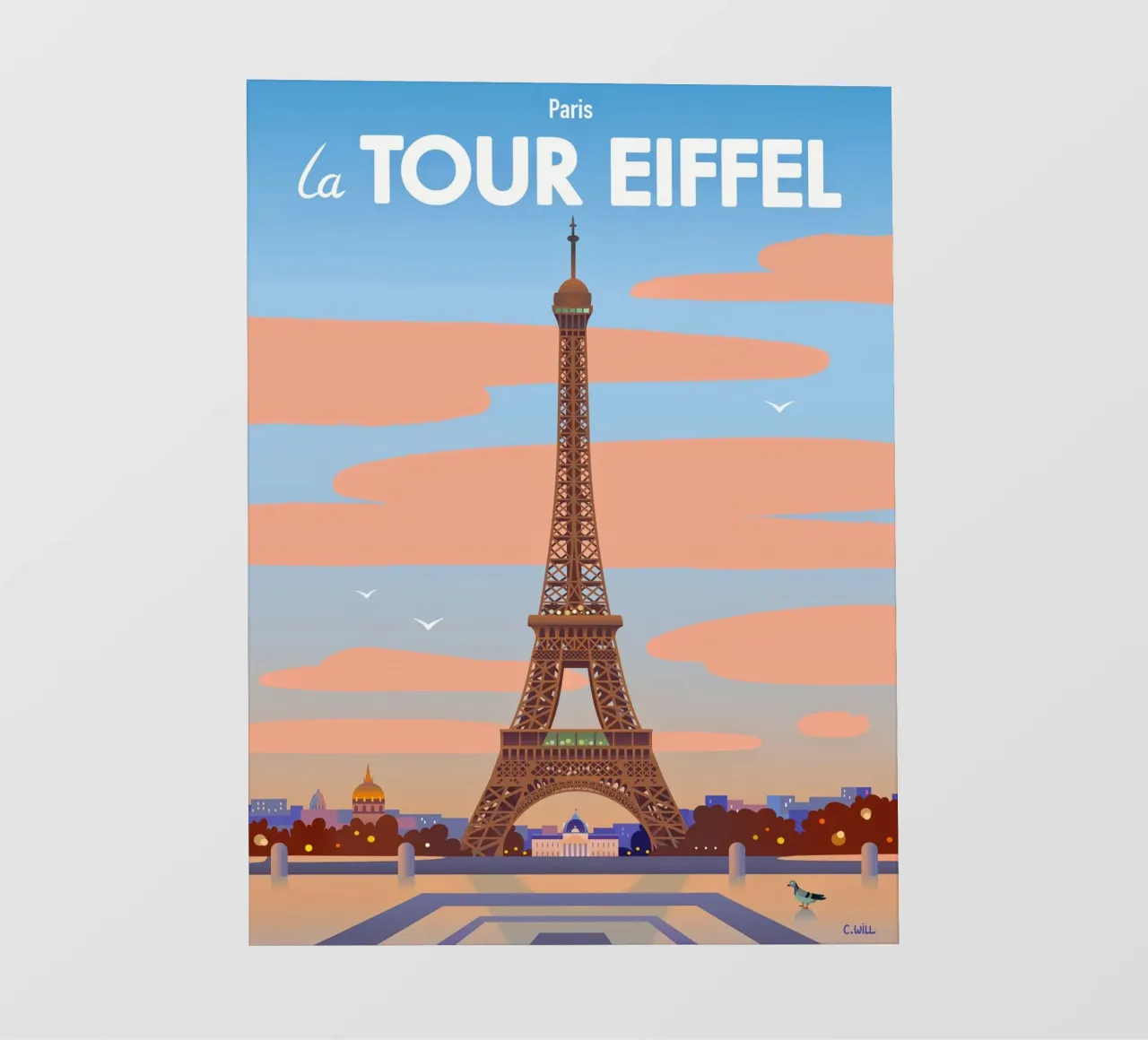 Torre Eiffel di Parigi pellicola backlit da C.WILL