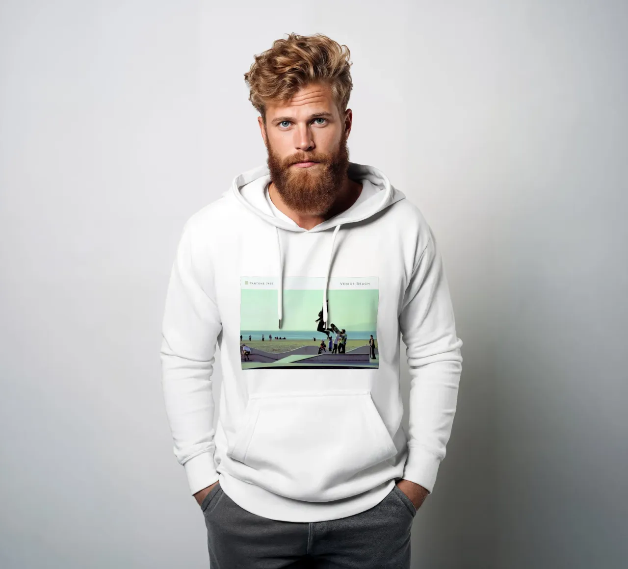 Venice Beach Pantone 7485 hoodie by In Full Color