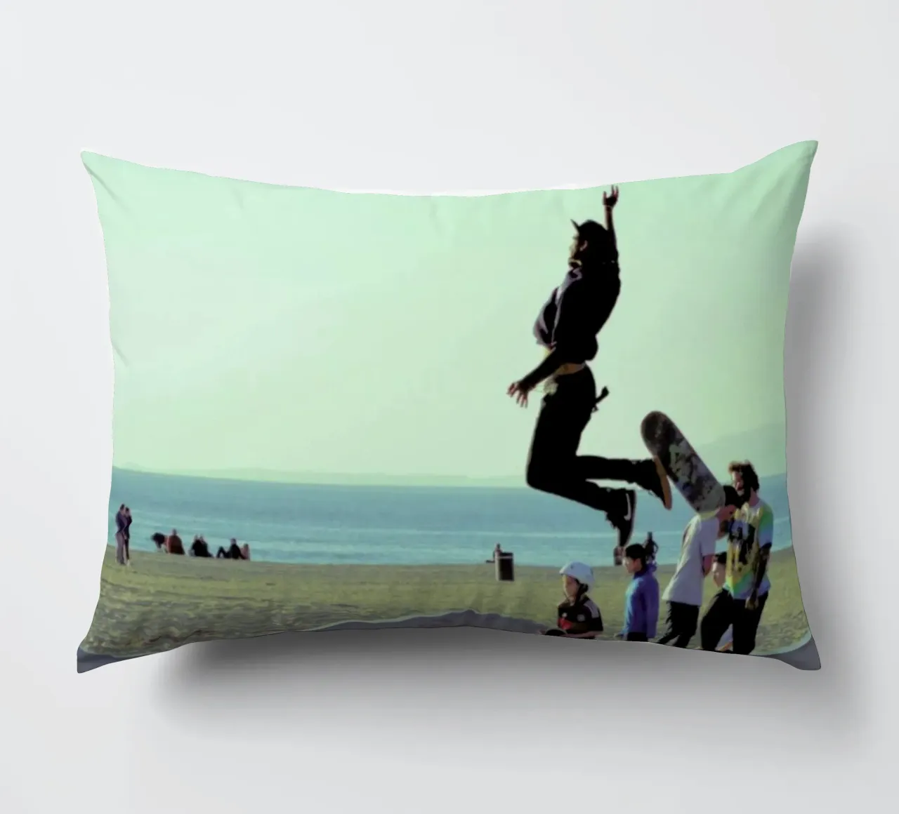 Venice Beach Pantone 7485 decorative cushion by In Full Color