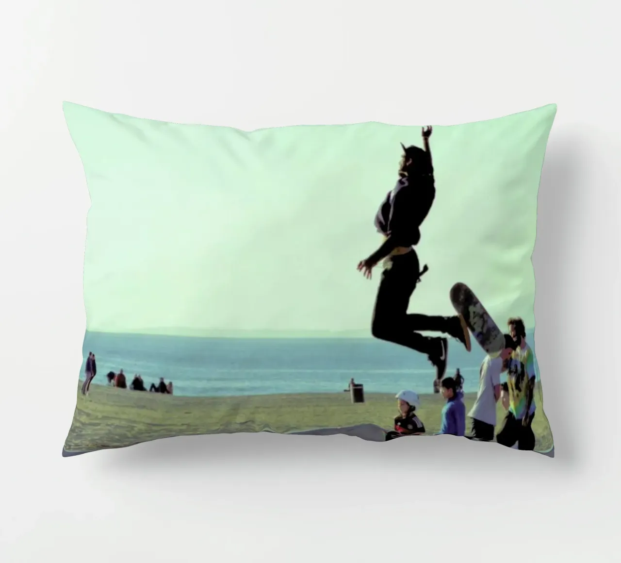 Venice Beach Pantone 7485 decorative cushion by In Full Color