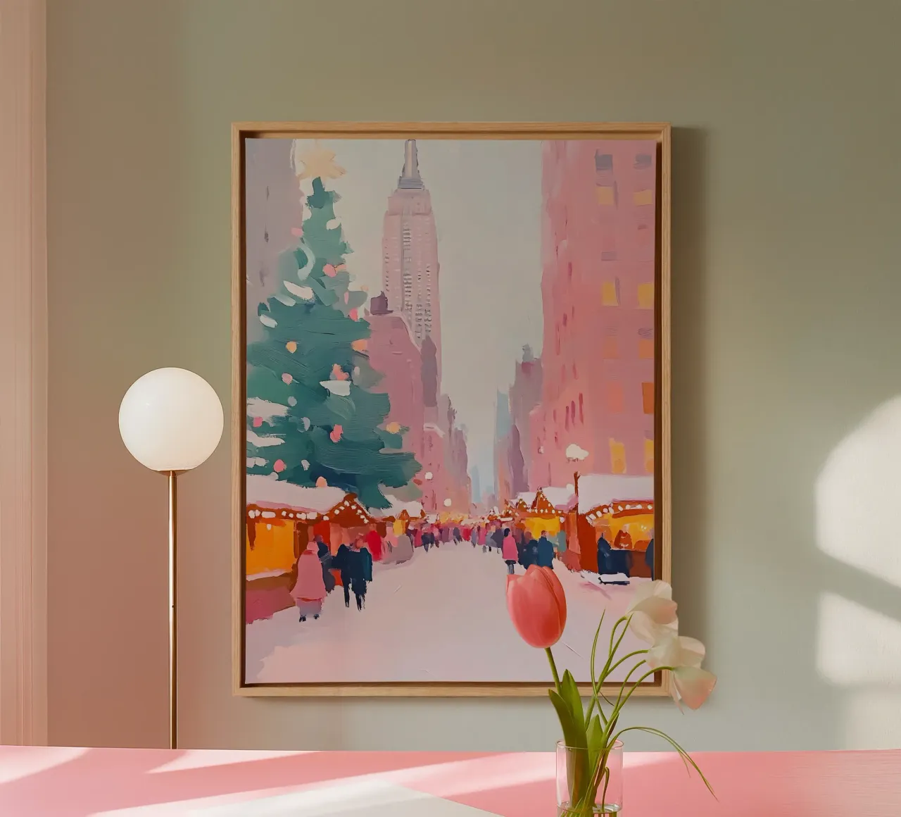 Christmas in New York canvas with Floater frame by Gypsy Galleria