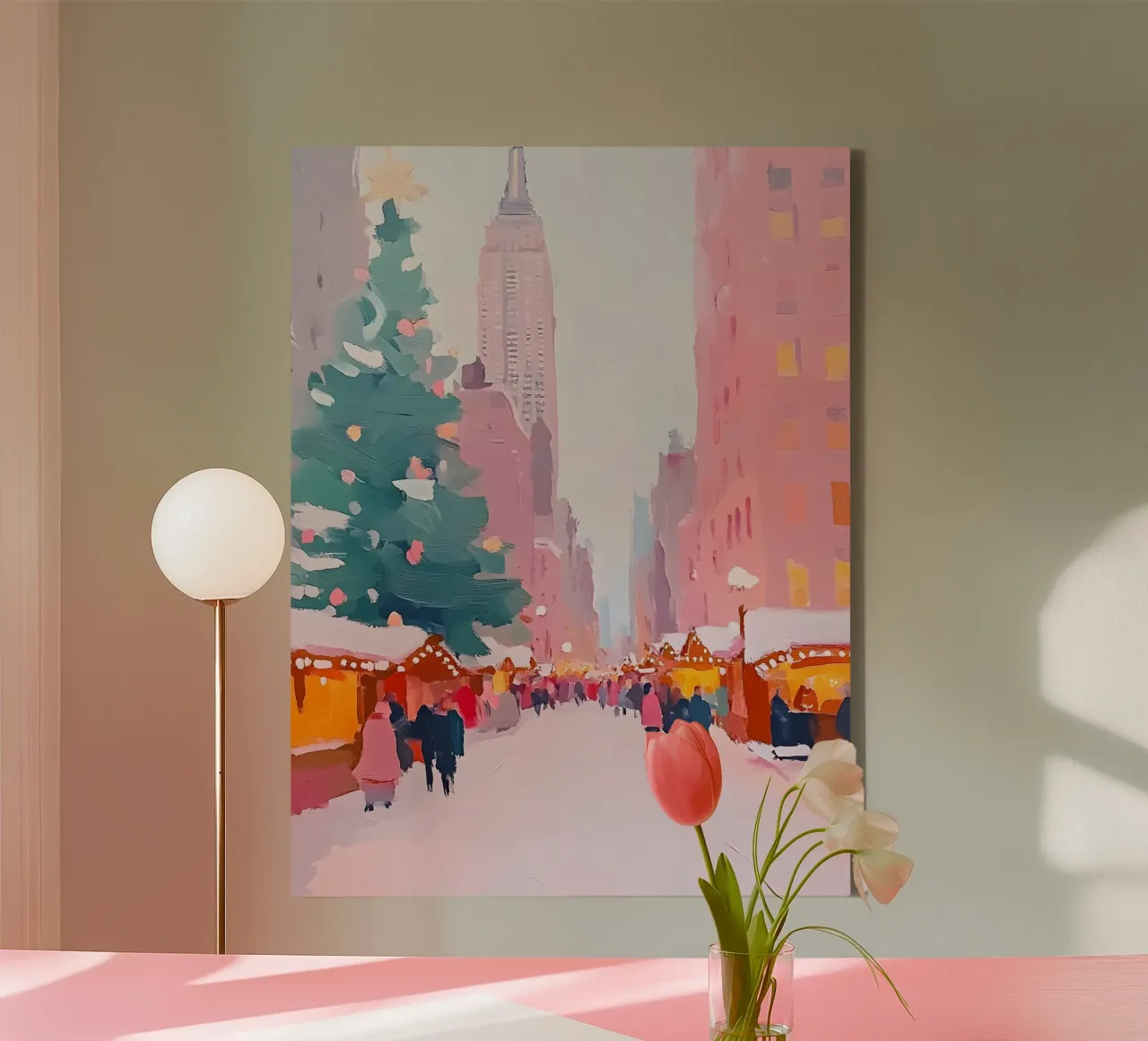 Christmas in New York canvas with Floater frame by Gypsy Galleria