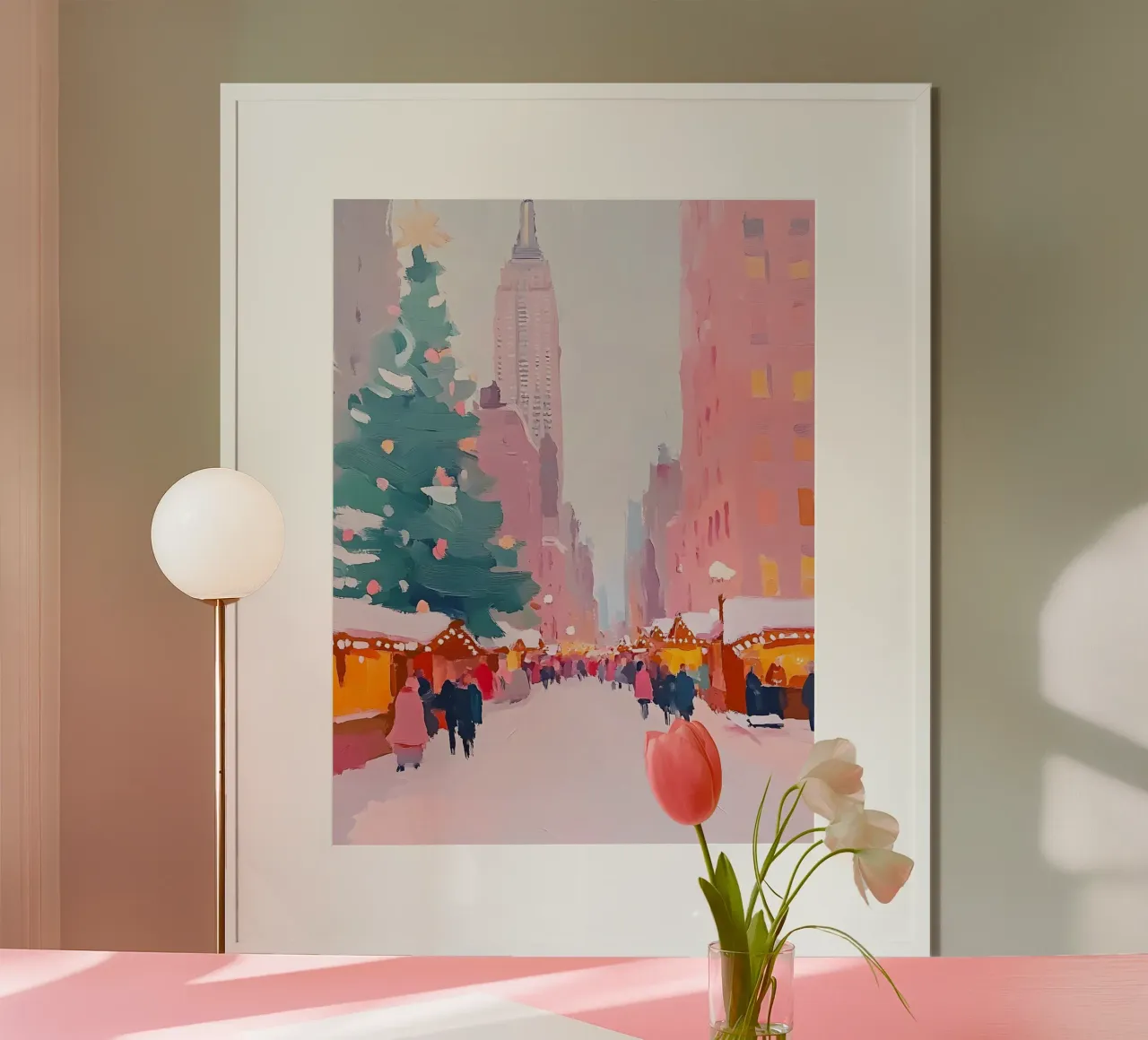 Christmas in New York poster con telaio in alluminio da Gypsy Galleria
