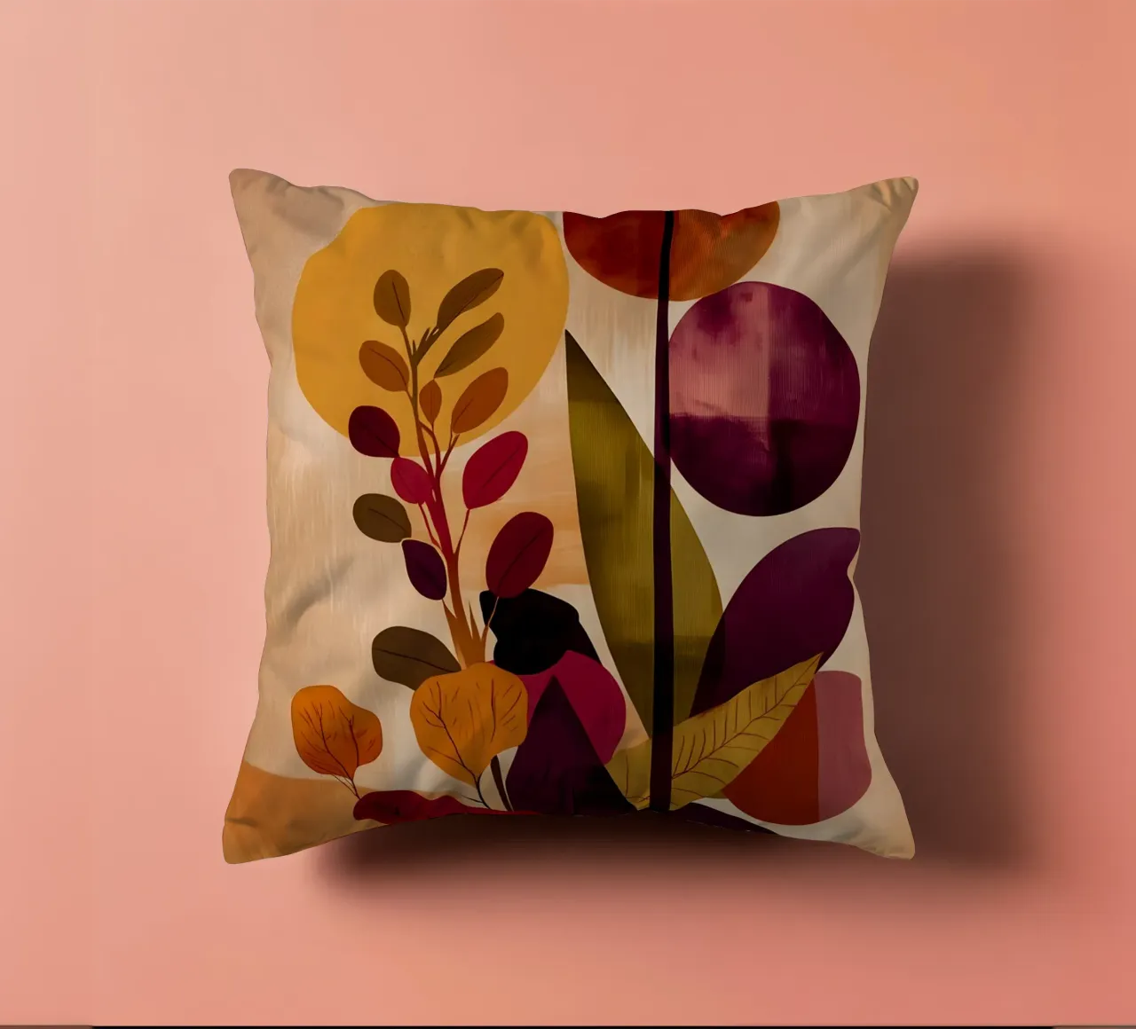 Abstract Botanical Shapes cuscino da Gypsy Galleria