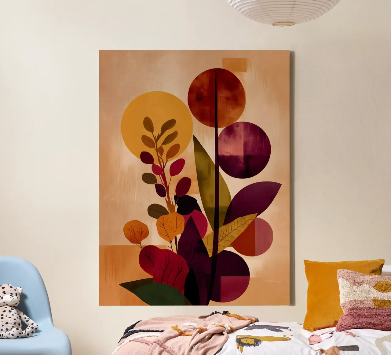 Abstract Botanical Shapes canvas with Floater frame by Gypsy Galleria