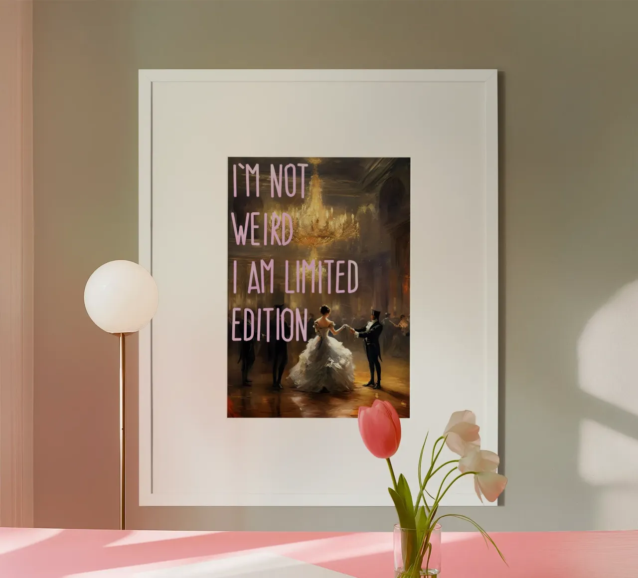 I'M not weird, am limited edition poster con marco de madera de Type & Tape