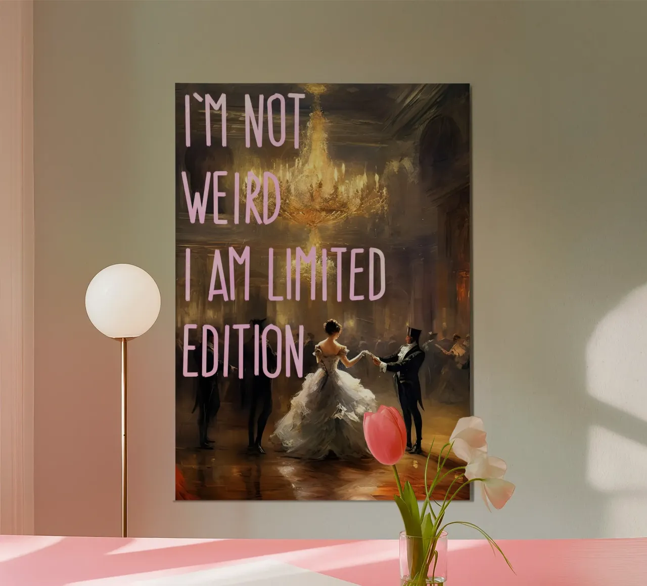 I'M not weird, am limited edition poster con marco de madera de Type & Tape