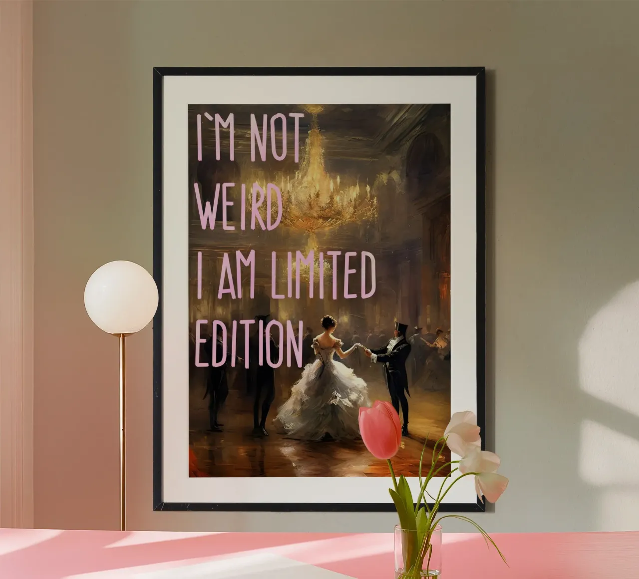 I'M not weird, am limited edition poster con marco de madera de Type & Tape