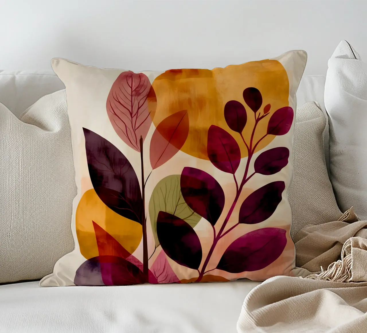 Abstract Botanical Shapes cuscino da Gypsy Galleria