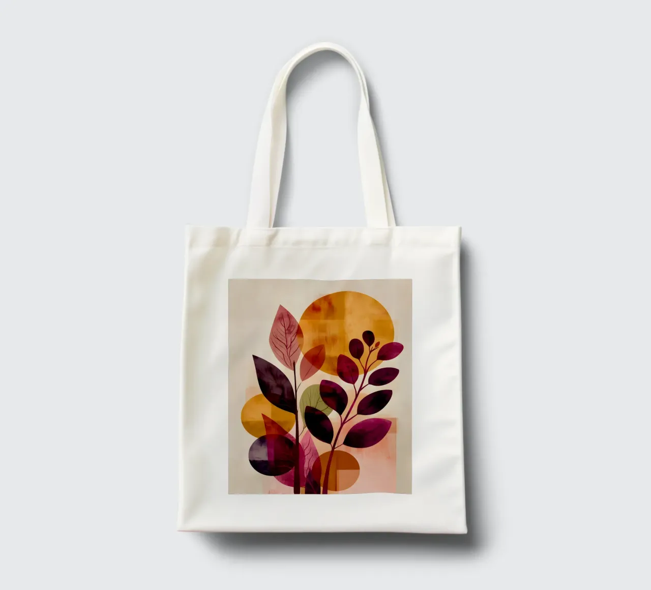 Abstract Botanical Shapes borsa in juta da Gypsy Galleria