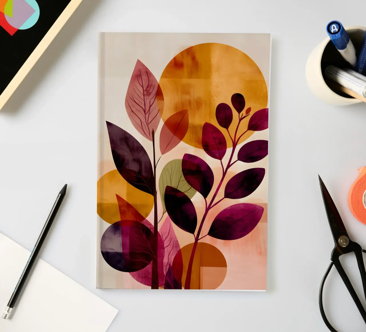 Abstract Botanical Shapes notebook by Gypsy Galleria