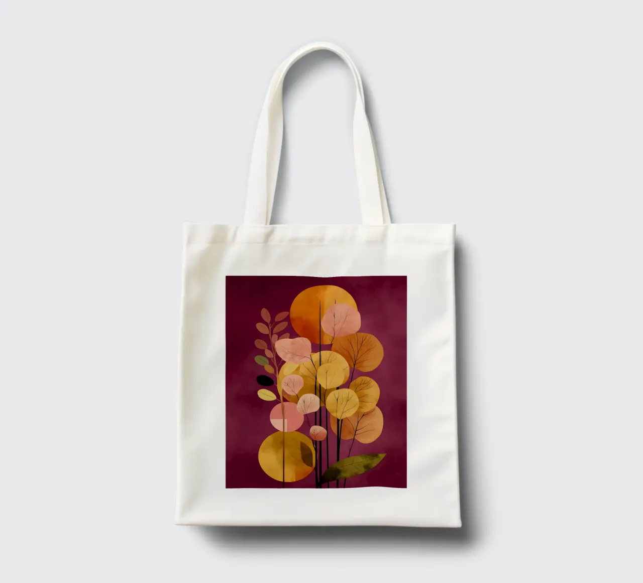 Abstract Botanical Shapes borsa in juta da Gypsy Galleria