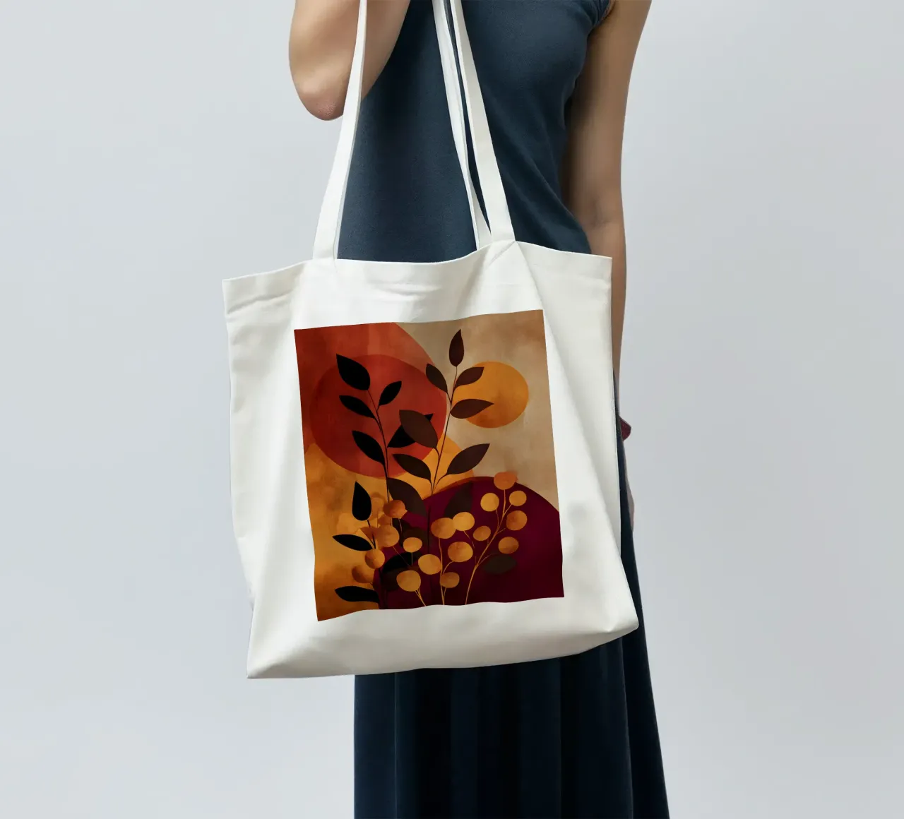 Abstract Botanical Shapes borsa in juta da Gypsy Galleria
