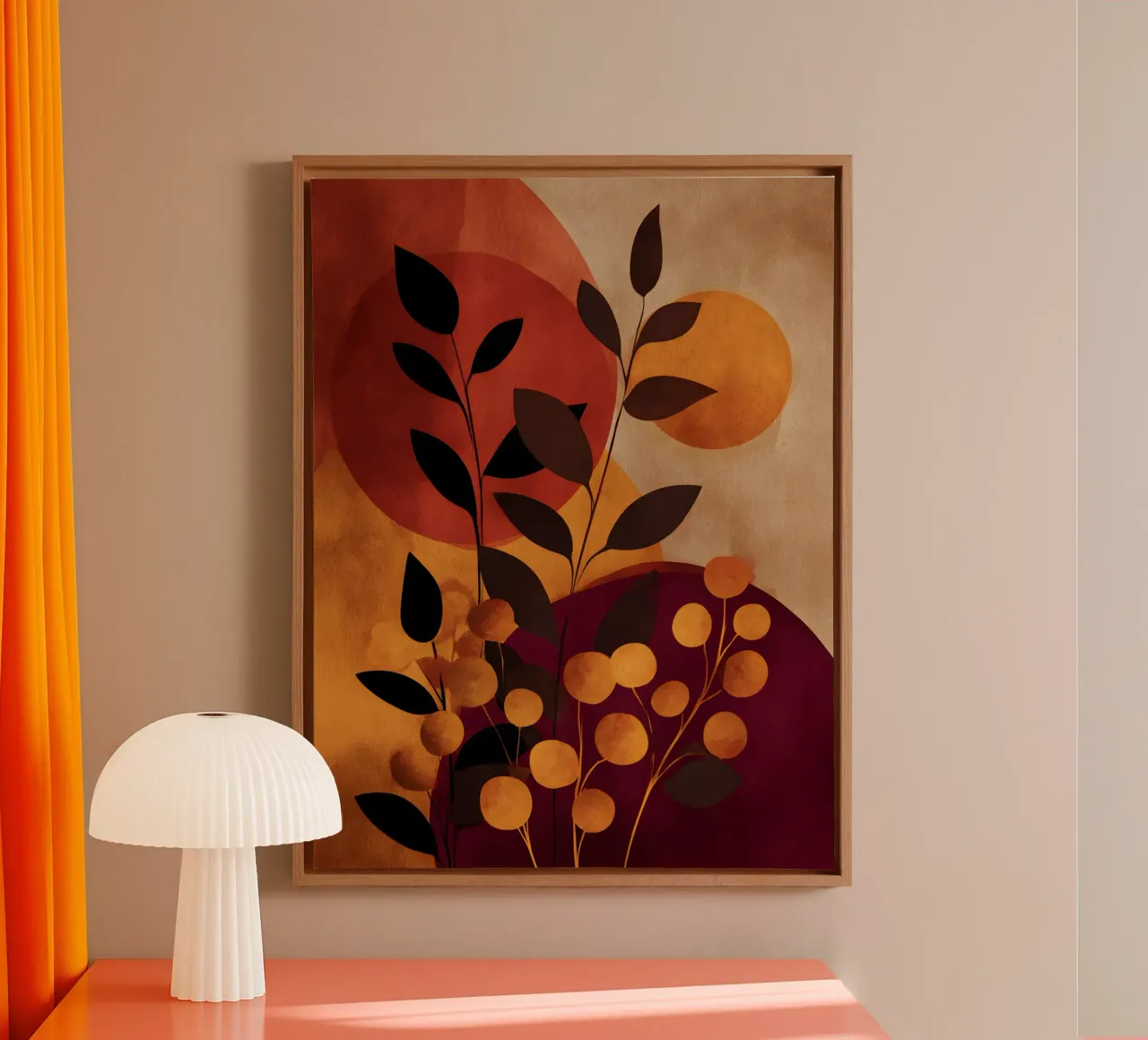 Abstract Botanical Shapes Leinwand mit Schattenfugenrahmen von Gypsy Galleria