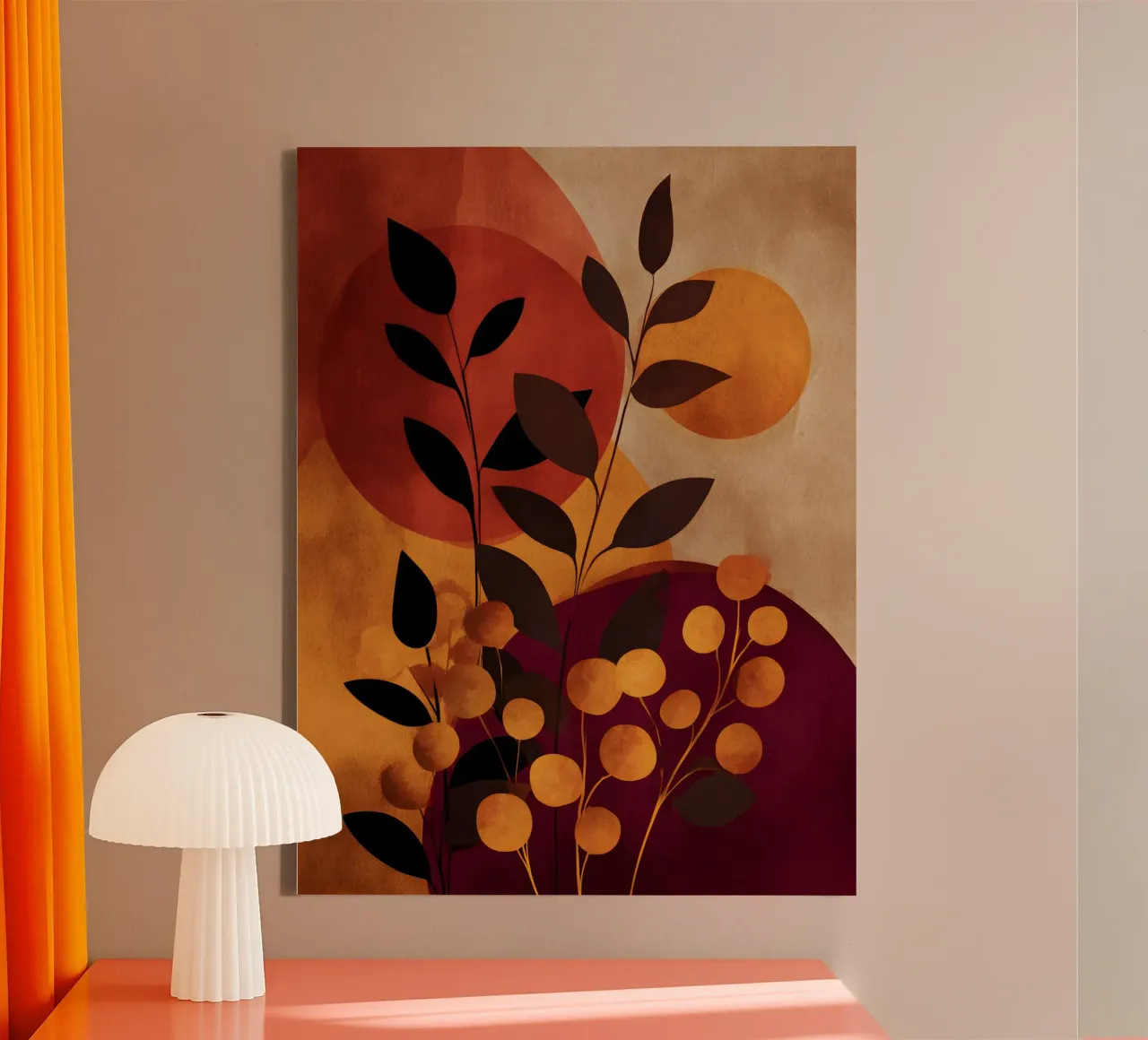 Abstract Botanical Shapes Leinwand mit Schattenfugenrahmen von Gypsy Galleria