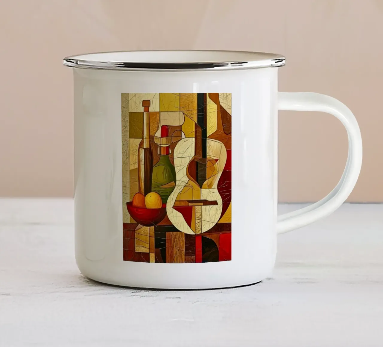 Bella chitarra Picasso tazza in smalto da Günstiger Laden