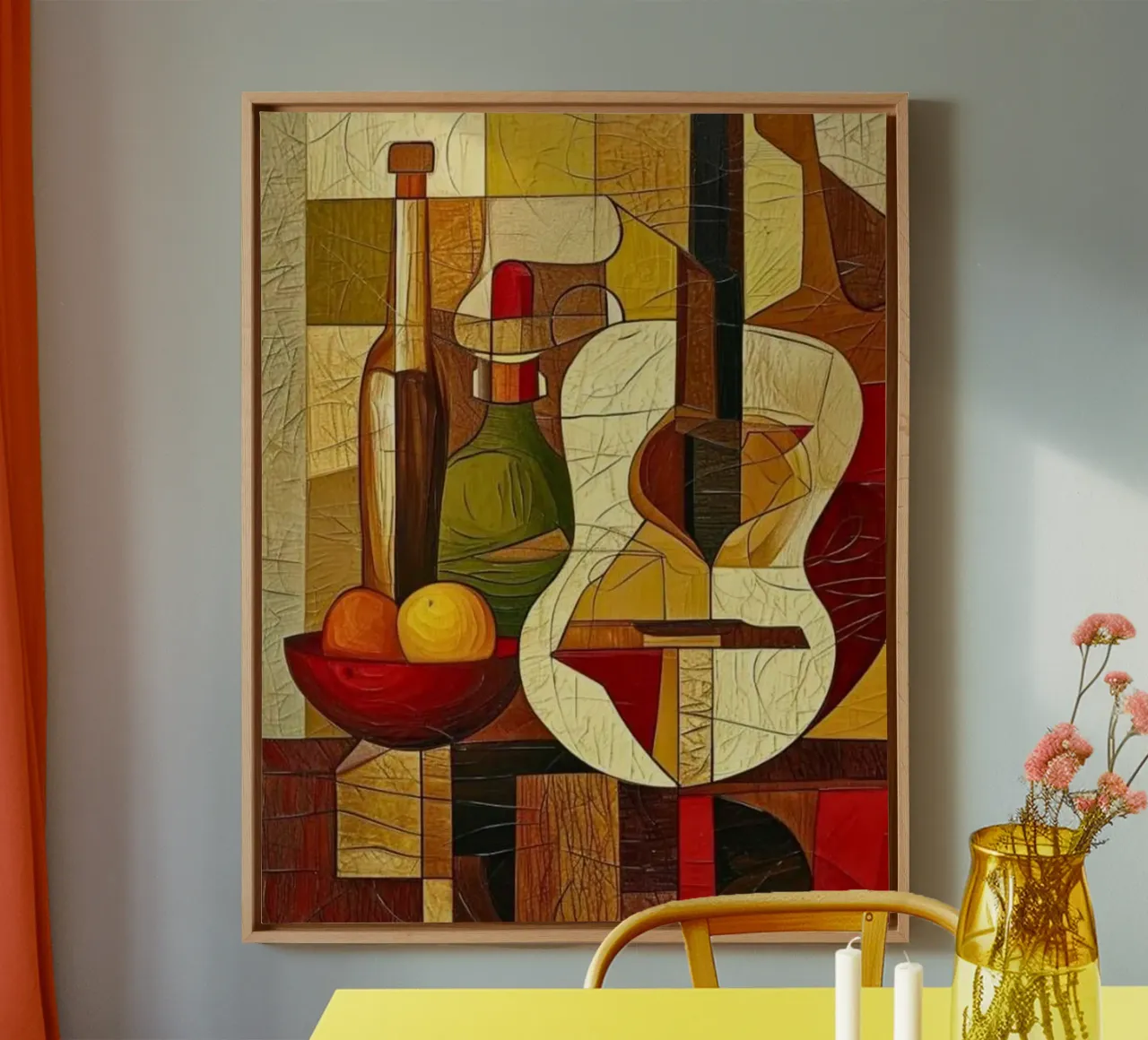 Schöne Gitarre Picasso Leinwand mit Schattenfugenrahmen von Günstiger Laden