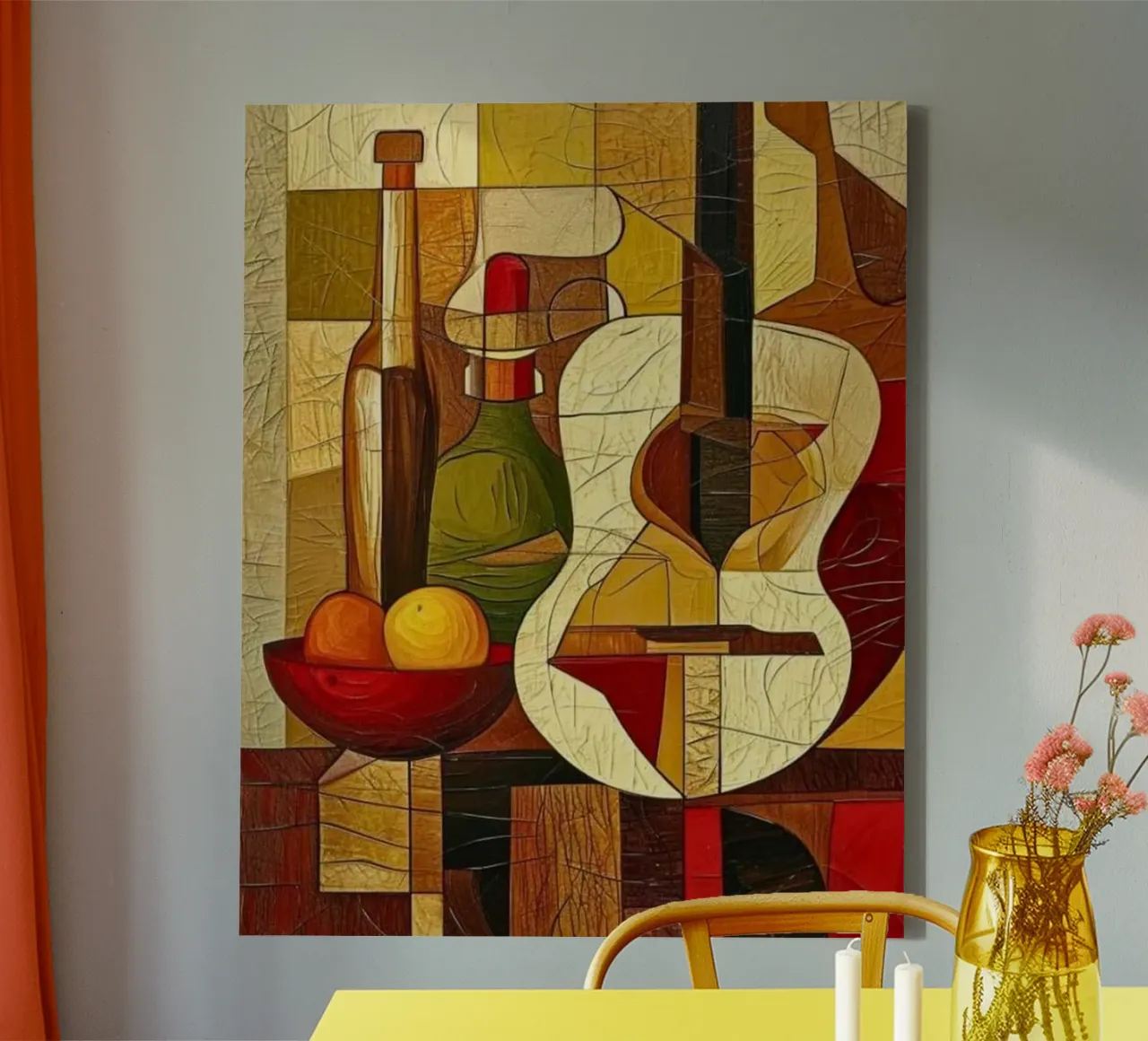 Schöne Gitarre Picasso Leinwand mit Schattenfugenrahmen von Günstiger Laden