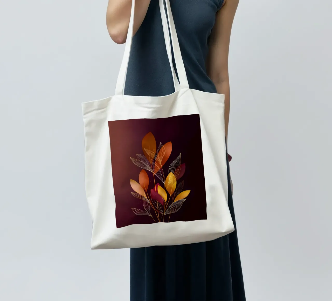 Abstract Botanical Shapes borsa in juta da Gypsy Galleria