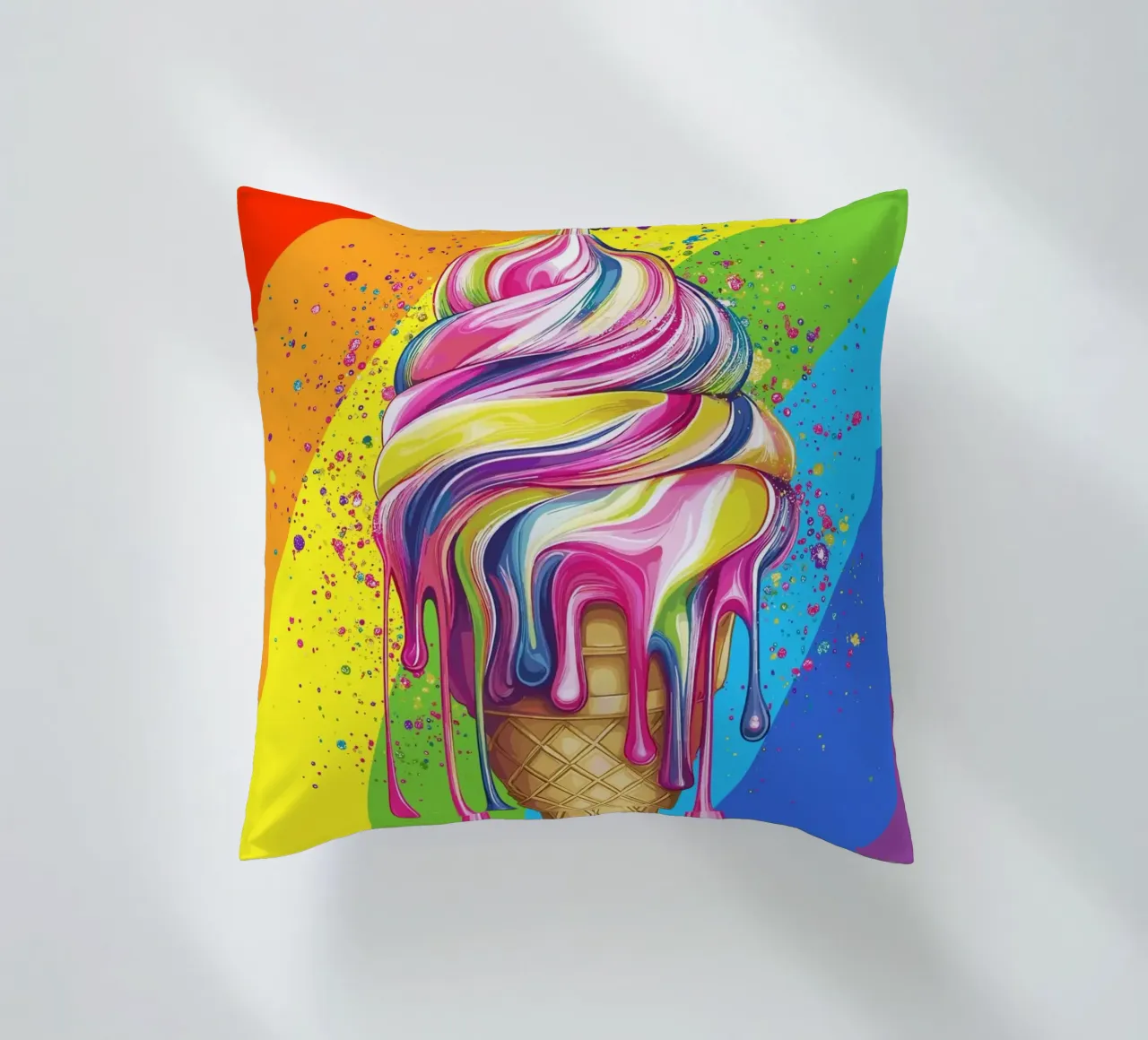 Gelato colorato con i colori dell'arcobaleno cuscino da pixelbull - medieval art and more