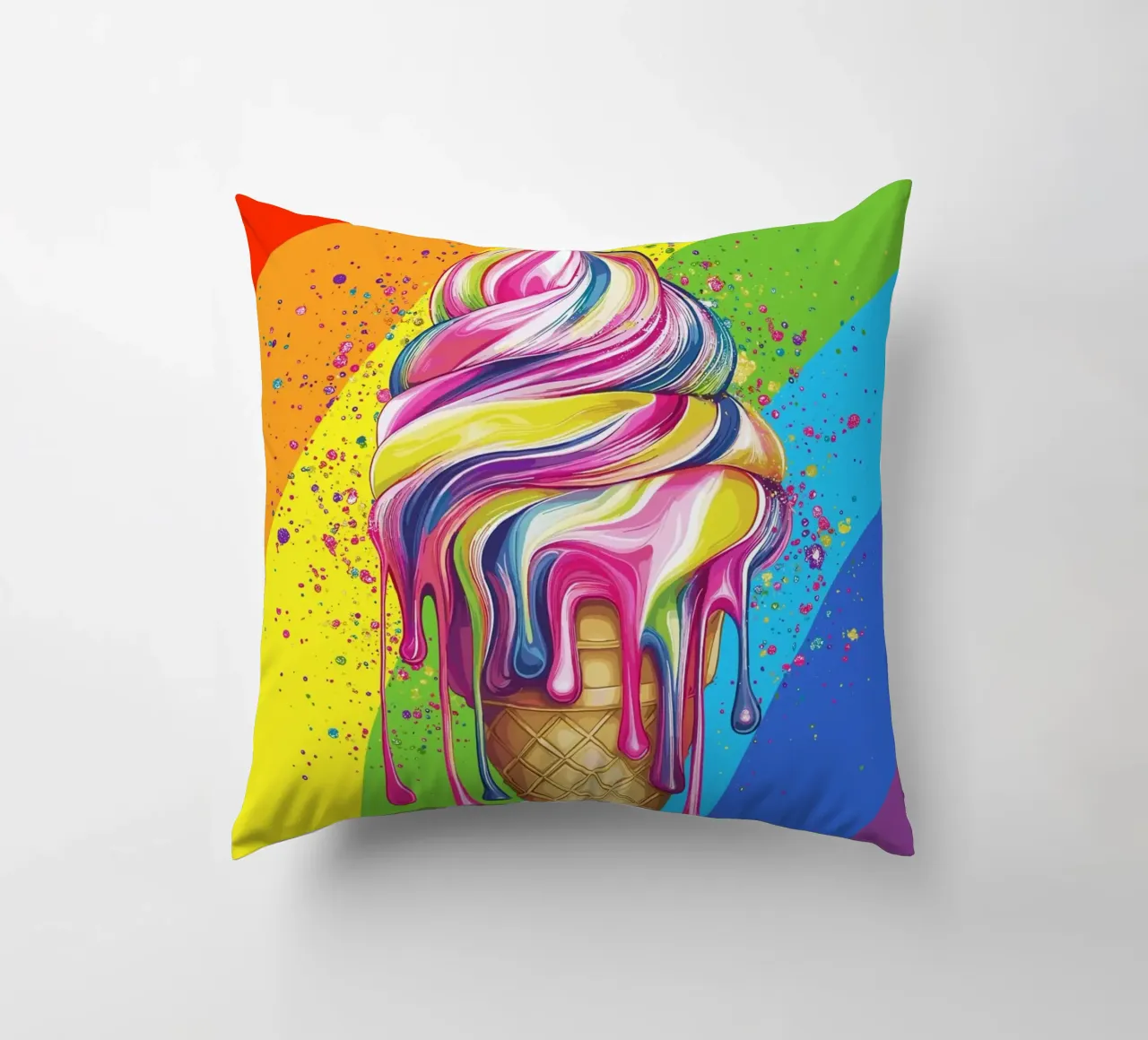 Gelato colorato con i colori dell'arcobaleno cuscino da pixelbull - medieval art and more