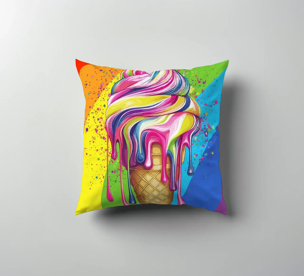 Gelato colorato con i colori dell'arcobaleno cuscino da pixelbull - medieval art and more