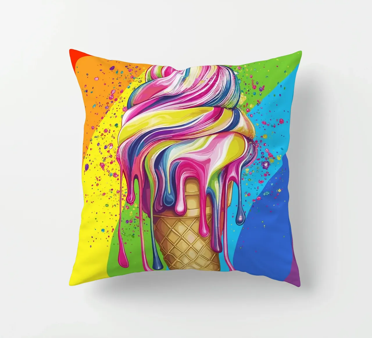 Gelato colorato con i colori dell'arcobaleno cuscino da pixelbull - medieval art and more