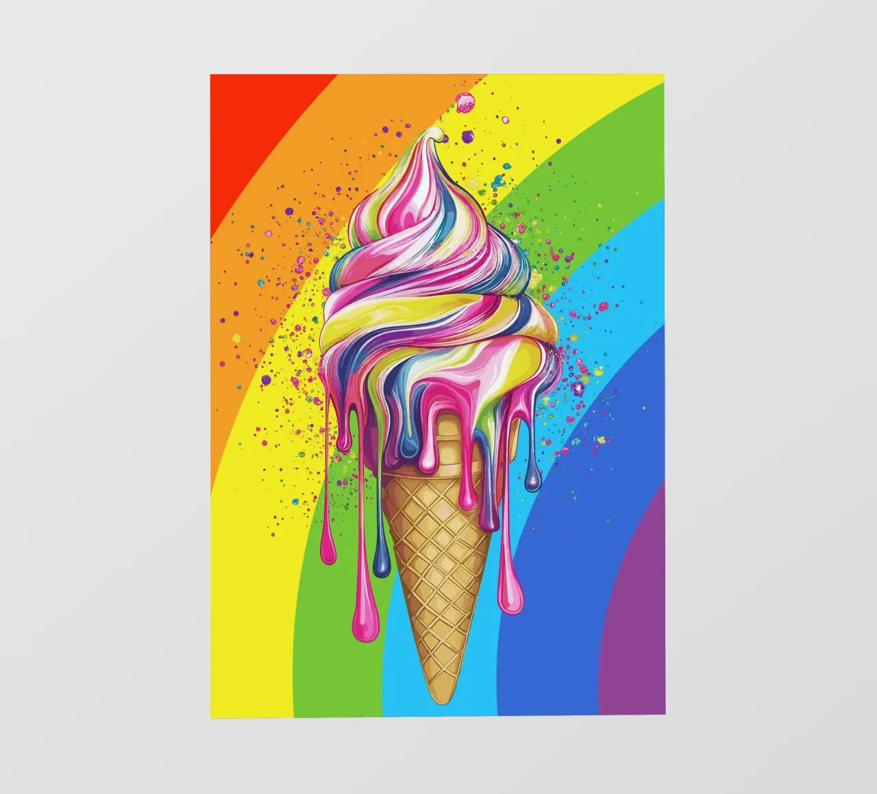 Gelato colorato con i colori dell'arcobaleno pellicola backlit da pixelbull - medieval art and more
