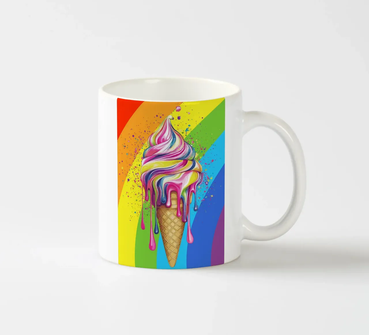 Gelato colorato con i colori dell'arcobaleno tazza in ceramica da pixelbull - medieval art and more