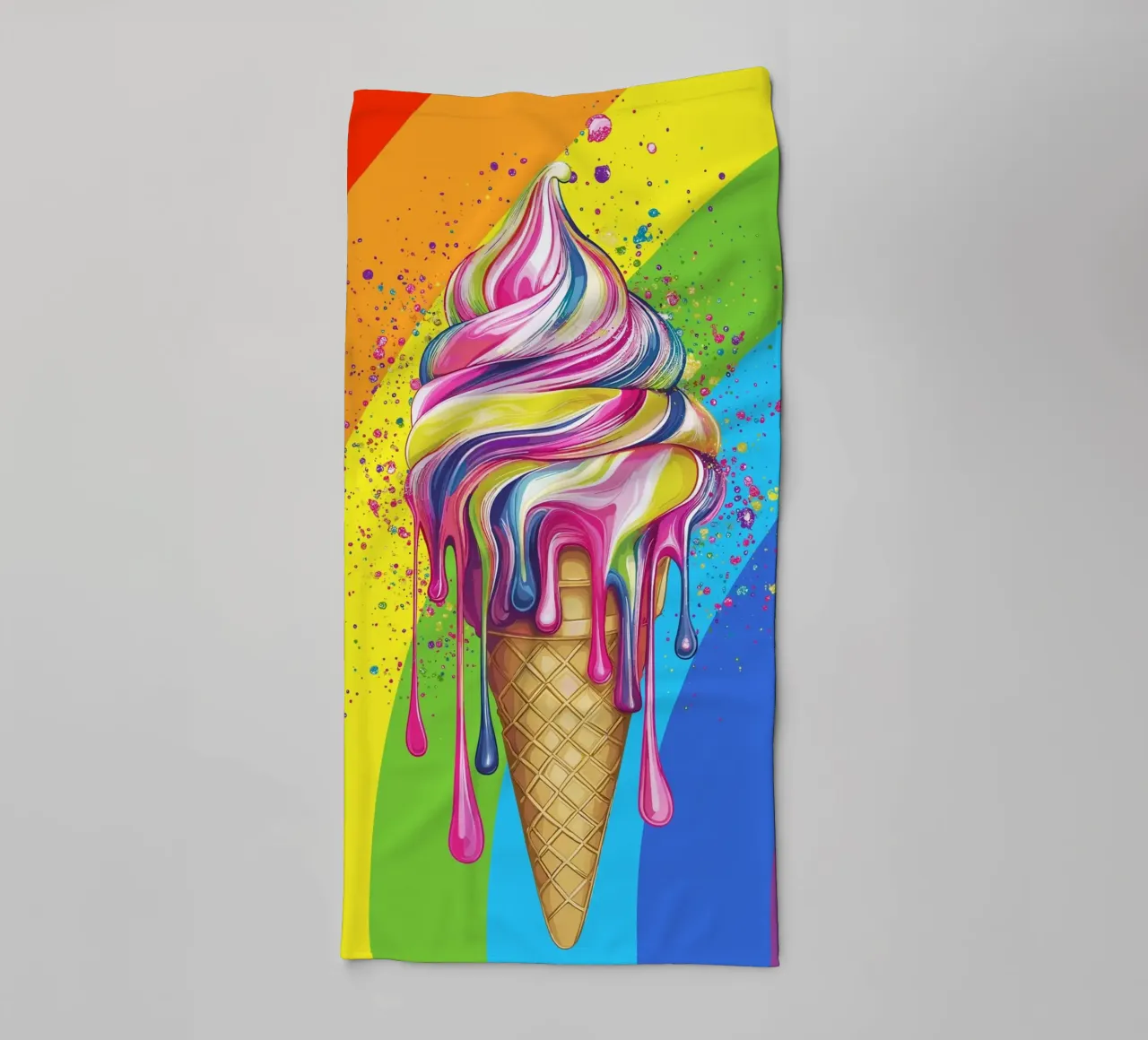 Gelato colorato con i colori dell'arcobaleno asciugamano da bagno da pixelbull - medieval art and more